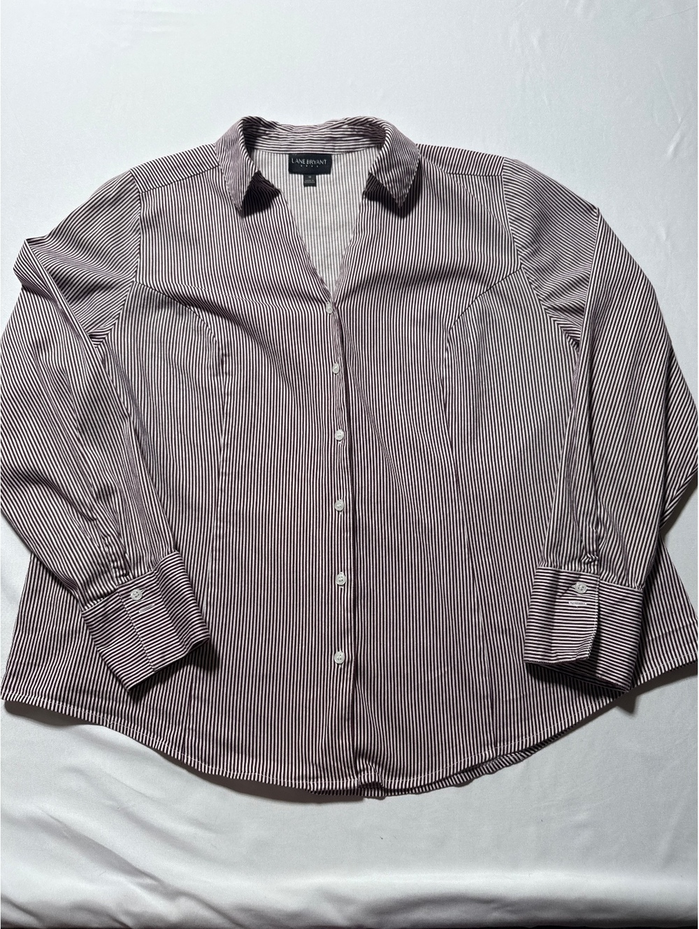 Lane Bryant Striped Button-Up Shirt Size 18 - Classic Office
